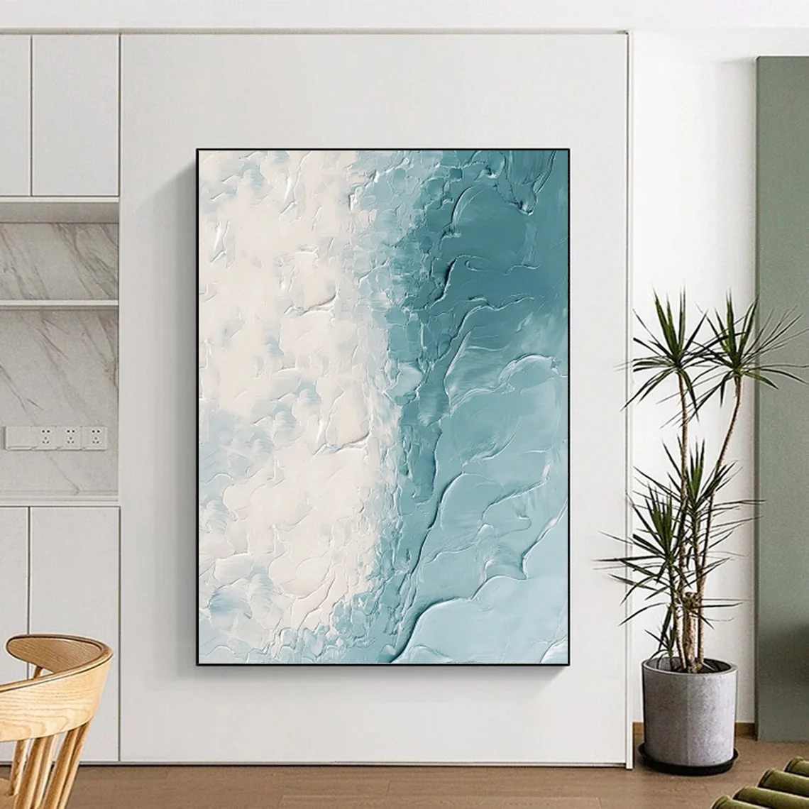 Waves_Blue_White_Coastal_Textured_Wall_Art_Y7DE0 wall art